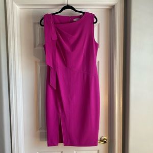 Calvin Klein Fuchsia Dress with Accent Bow-New